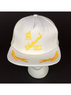 Vintage Watsons City Drug Foam White Trucker Hat Cap Snapback